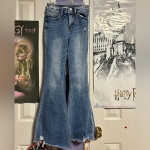 Ultra high-rise super flare jeans